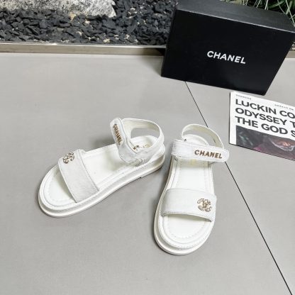 Chanel White Early Spring Dance Shoes Series Sandals Thickness 3cm - Image 4