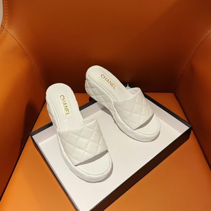 Chanel new white high-heeled sandals, heel height 7.5cm - Image 4