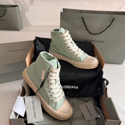 Balenciaga trendy high-top distressed canvas shoes - Image 4
