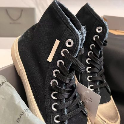 Balenciaga black high-top casual canvas shoes - Image 4