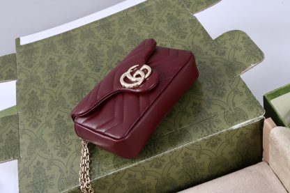 Gucci Marmont Leather Mini Chain Bag - Image 4