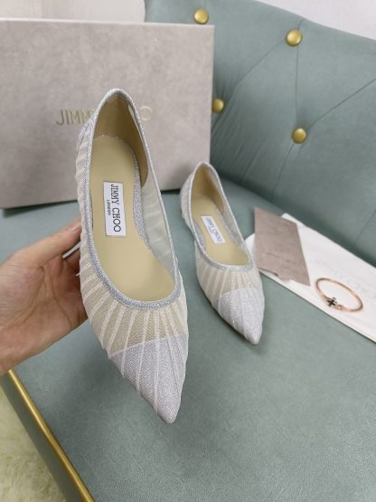 Jimmy Choo white mesh flats - Image 4