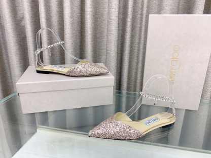 Jimmy Choo patent leather crystal chain flats - Image 4