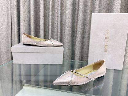 Jimmy Choo stylish and elegant sparkling rhinestone flat shoes - Image 4