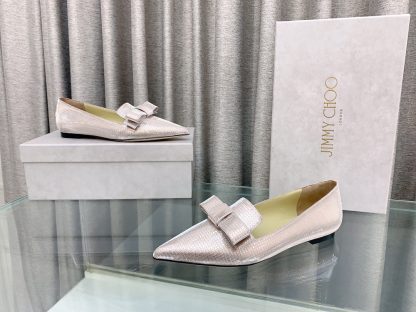 Jimmy Choo stylish and elegant glitter flat shoes - Image 4