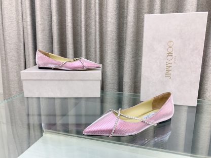 Jimmy Choo stylish and elegant glitter flat shoes - Image 4