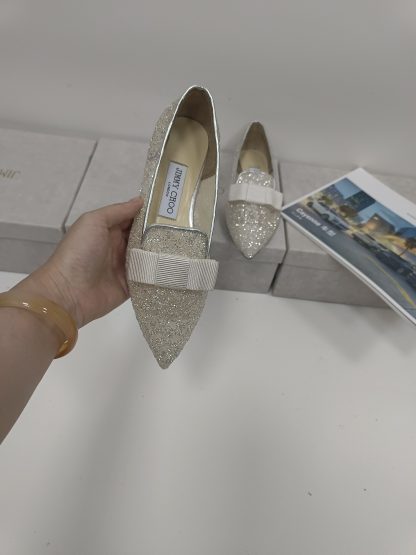 Jimmy Choo Fashion Net Bow Flat Shoes - Image 4