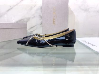 Jimmy Choo rhinestone chain pointed toe flats - Image 4