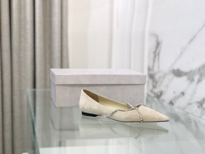 Jimmy Choo rhinestone chain pointed toe flats - Image 4