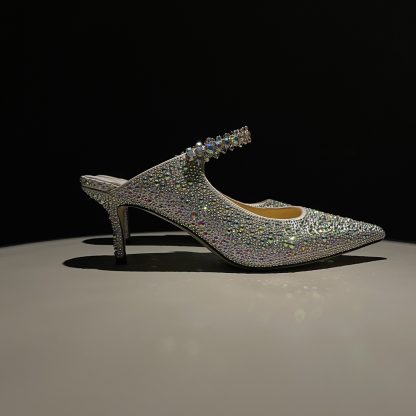 Jimmy Choo pointed toe high heel crystal shoes - Image 4