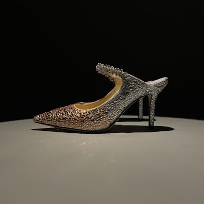 Jimmy Choo pointed toe high heel crystal shoes - Image 4