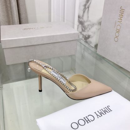 Jimmy Choo patent leather crystal chain pumps - Image 4