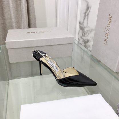 Jimmy Choo patent leather crystal chain pumps - Image 4