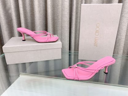 Jimmy Choo stylish heart-shaped crystal intertwined strappy sandals high heels - Image 4