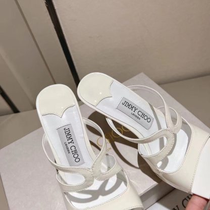 Jimmy Choo Fashion White Temperament Sandals High Heels - Image 4