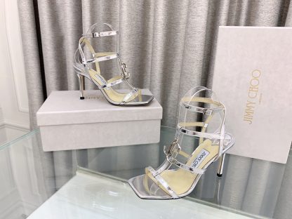 Jimmy Choo fashionable silver high heels - Image 4