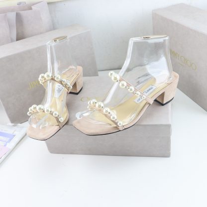 Jimmy Choo Fashion Pearl Sandals High Heels - Image 4