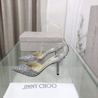Jimmy Choo crystal chain high heels - Image 4