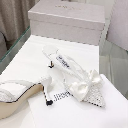 Jimmy Choo mesh diamond bow high heels - Image 4