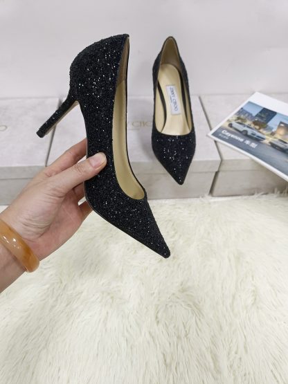 Jimmy Choo glittering black diamond high heels - Image 4