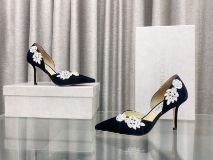 Jimmy Choo new style leaf diamond hollow high-heeled shoes - Image 4