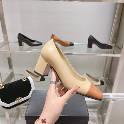 Chanel new beige classic retro classic round toe shoes heel height 6.5cm - Image 4