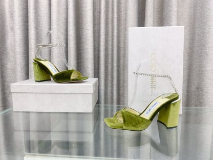 Jimmy Choo new crystal chain square toe high-heeled sandals - Image 4