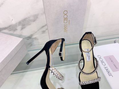 Jimmy Choo new style stiletto heeled back bag diamond chain sandals high heels - Image 4