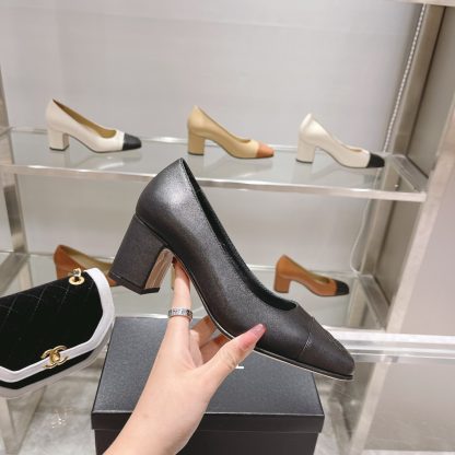 Chanel new classic thick heel retro round toe shoes heel height 6.5cm - Image 4