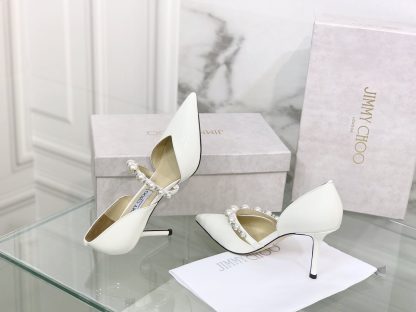 Jimmy Choo new pearl diamond goddess series patent leather high heels - Image 4