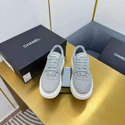 Chanel Grey Casual Versatile Sneakers - Image 4