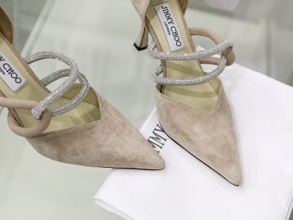 Jimmy Choo New Hollow Out Rhinestone High Heels - Image 4