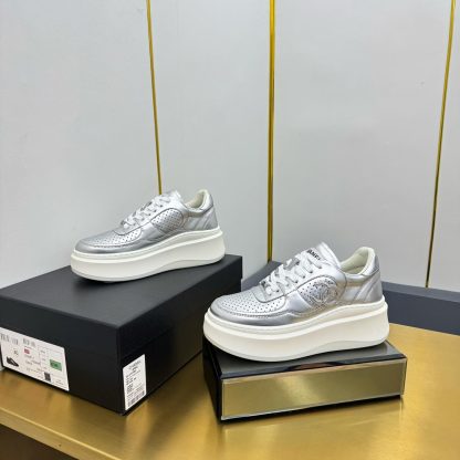 Chanel Silver Casual Versatile Sneakers - Image 4