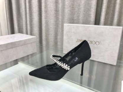 Jimmy Choo Strapless Rhinestone Pointed Toe High Heels - Image 4