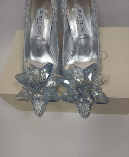 Jimmy Choo silver crystal high heels - Image 4