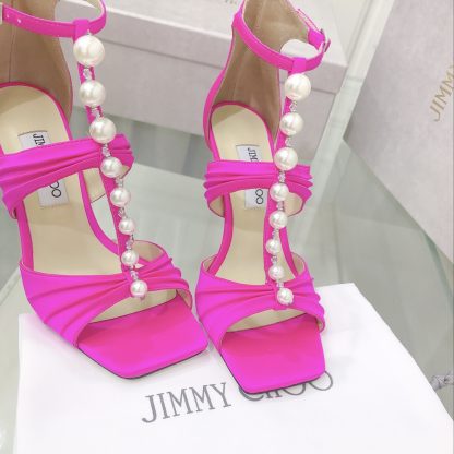 Jimmy Choo Silk Pearl Luxury High Heels - Image 4
