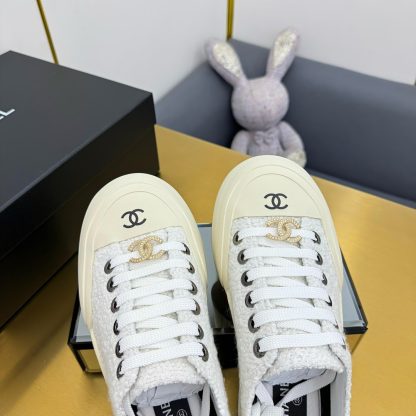 Chanel 2025 biscuit shoes white versatile fashion casual sports shoes - Image 4
