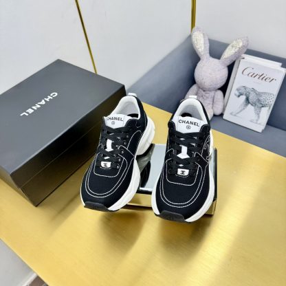 Chanel black classic sports versatile couple style dad shoes - Image 4