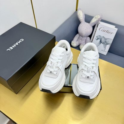 Chanel gray and white classic sports versatile couple style dad shoes - Image 4