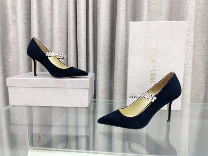 Jimmy Choo one-strap rhinestone pointed high heels - Image 4