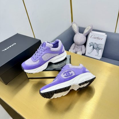 Chanel men's and women's couple's dark purple classic sports casual dad shoes - Image 3