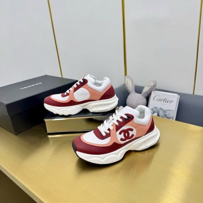Chanel men's and women's couple's red and white classic sports casual shoes - Image 4