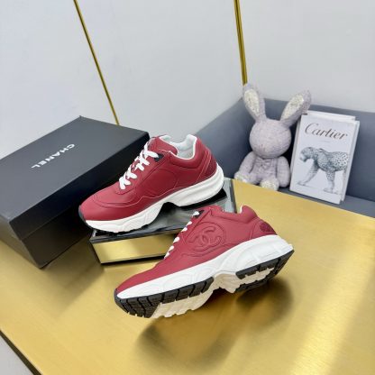 Chanel red classic sports casual shoes for men and women - Image 4