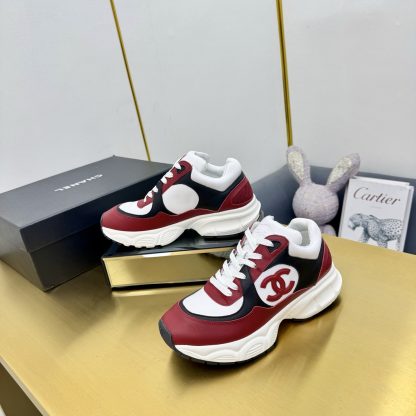Chanel men's and women's couple's red and black classic sports casual shoes - Image 4