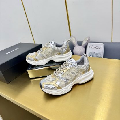 Chanel men's and women's couple silver-gold classic breathable casual dad shoes - Image 4