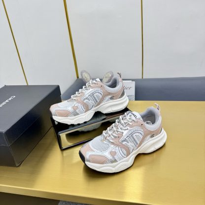 Chanel men's and women's couple silver pink classic breathable casual dad shoes - Image 4
