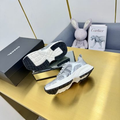 Chanel men's and women's couple silver and black classic breathable casual dad shoes - Image 4
