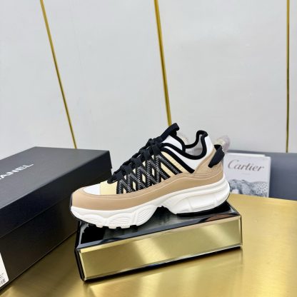 Chanel men's and women's couple's brown and black classic sports casual dad shoes - Image 4