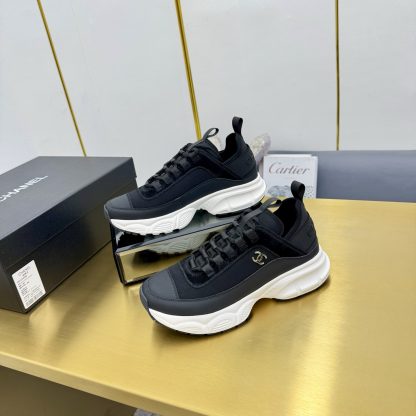 Chanel men's and women's couple's pure black classic sports all-match casual dad shoes - Image 4