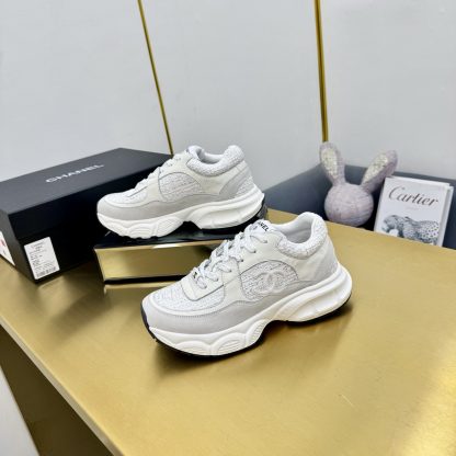 Chanel unisex couple's off-white casual shoes - Image 4
